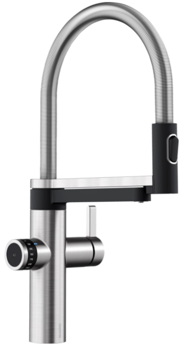 Blanco Evol-S pro hot kitchen tap in brushed stainless steel