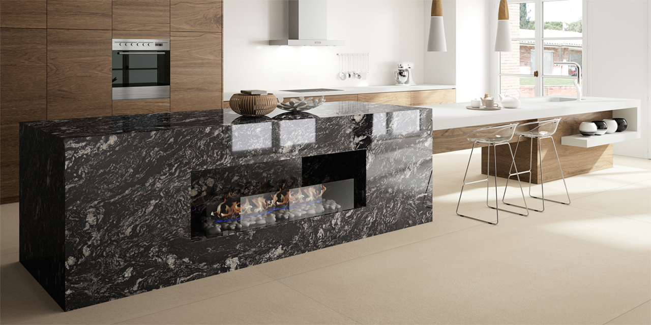 Kitchen with a granite worktop 